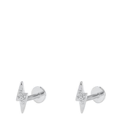 Silver Lightening Stud Earring