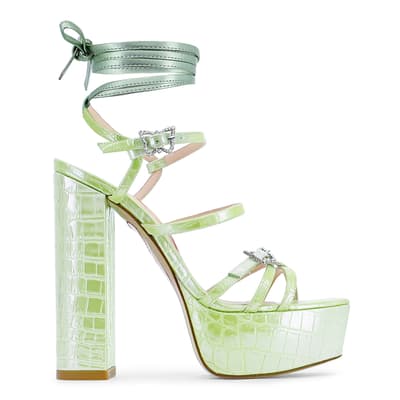 Mint Green Croc Venus Platform Sandal