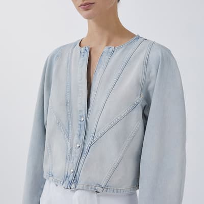 Bleached Blue Cropped Shirt