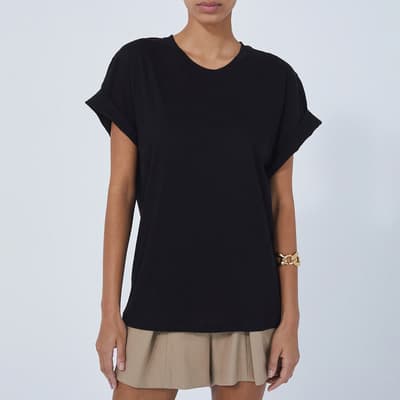Black Cotton Oversized T-shirt