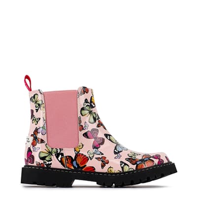 Infant Pink Butterfly Lara Chelsea Boot