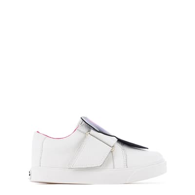 Junior White Multi Butterfly Low Top Trainer