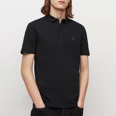 Black Brace Cotton Polo Shirt