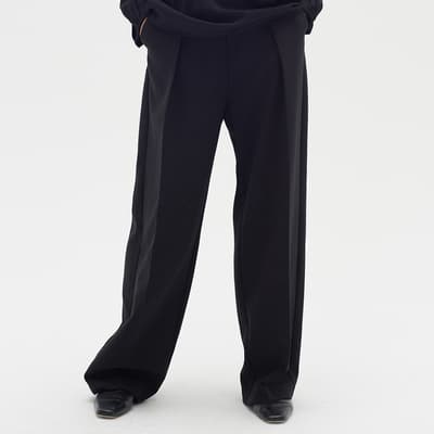 Black Naxa Wool Blend Trousers