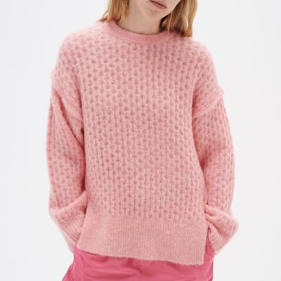 Pink Olisse Knitted Wool Blend Jumper