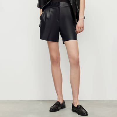 Black Nara Lea Leather Shorts