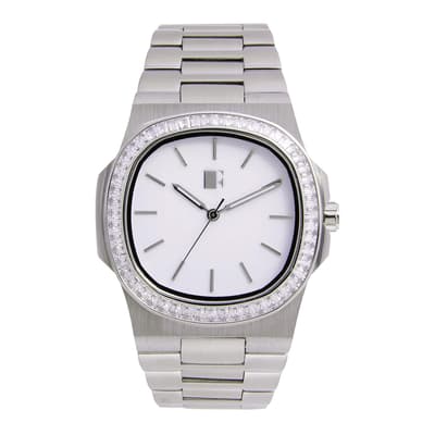 Stainless Steel White Bezel Watch