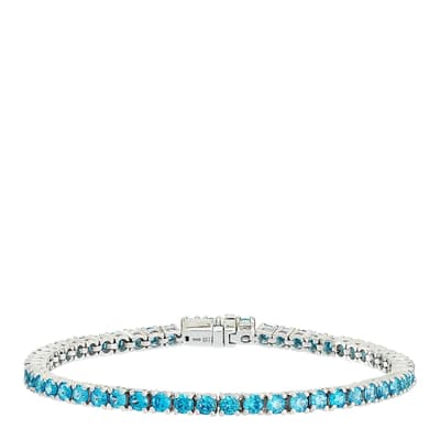 Silver Tennis Bracelet with Turquoise Stones