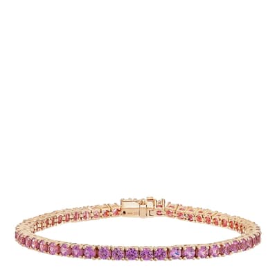 Rose Gold Tennis Bracelet with Pink Stones