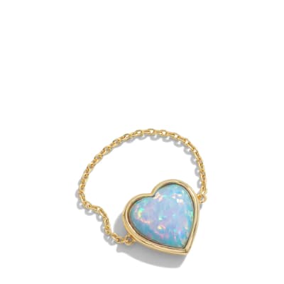 Blue Opal Heart Ring