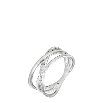  White Gold Intertwined love Diamond Ring