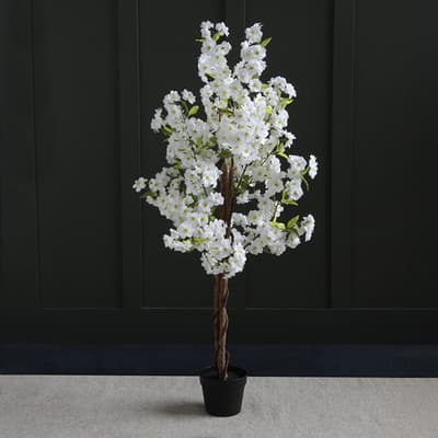 Artificial White Blossom Tree 120cm