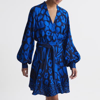 Blue Kerri Printed Flippy Mini Dress