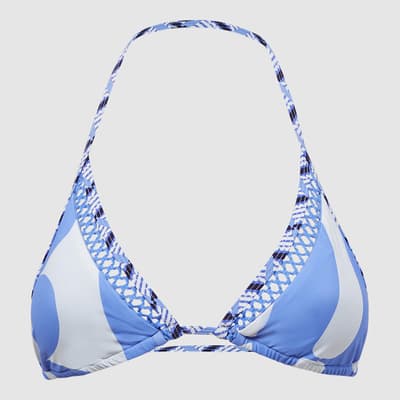 Blue Sheereen Printed Bikini Top