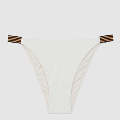White Fillipa Contrast Trim Bikini Bottoms