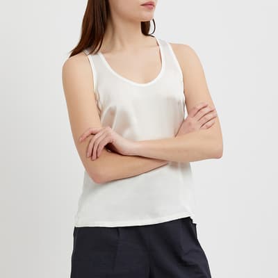 White Remey Silk Front Top