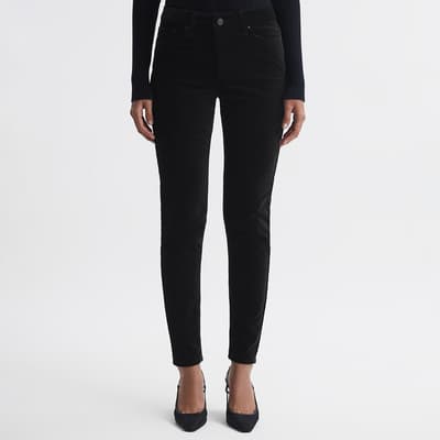 Black Lux Mid Rise Skinny Stretch Jeans