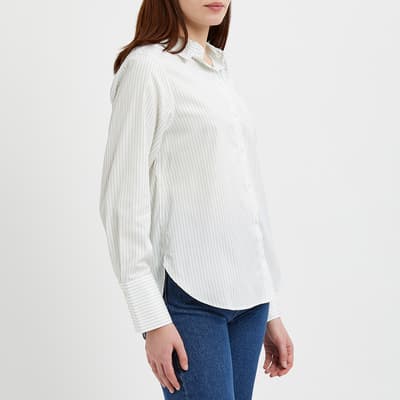 White Stripe Polly Cotton Shirt