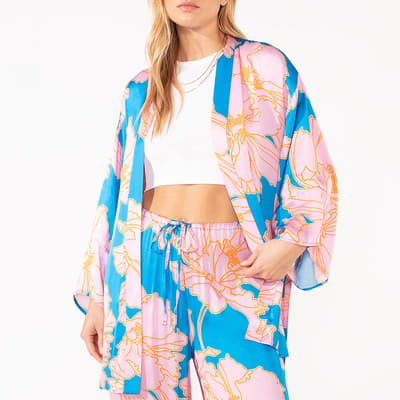 Blue/Pink Floral Kimono