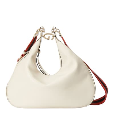 Gucci White Attache Large Shoulder Bag