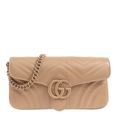 Gucci Nude GG Marmont Quilted Shoulder Bag