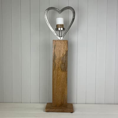 Large Tea light holder on a wooden base