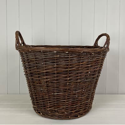 Dark willow round basket