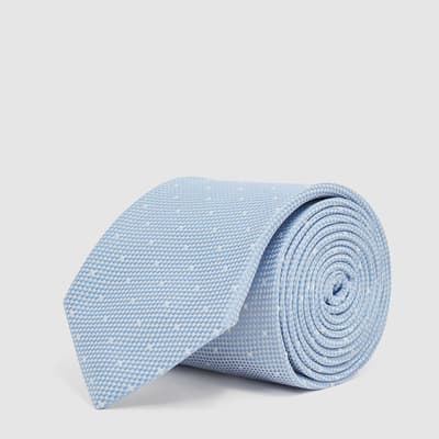 Blue Liam Polka Dot Silk Blend Tie