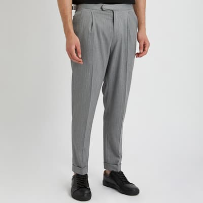 Grey Harvey Pleated Trousers