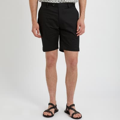 Black Hampton Cotton Blend Chino Shorts