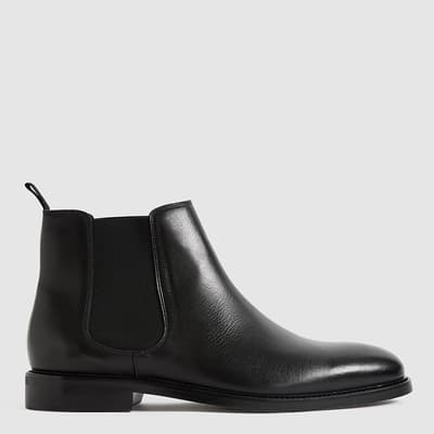 Black Tenor Leather Chelsea Boots