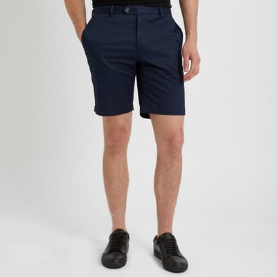 Navy Hampton Cotton Blend Chino Shorts