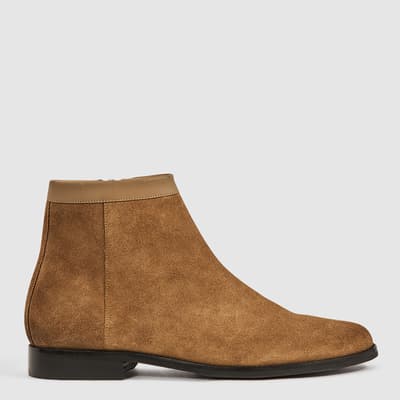 Tan Clay Suede Leather Boots
