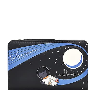 Black To The Moon And Back Medium Bifold Purse 