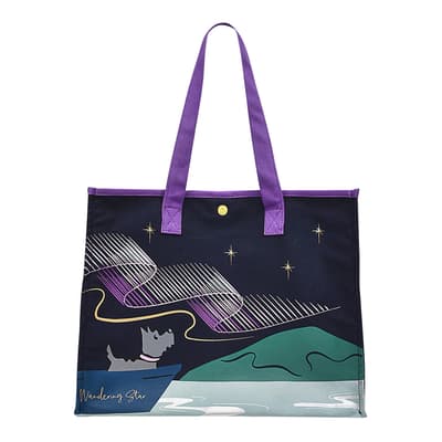 Ink Blue Tote Wandering Star Large Open Top