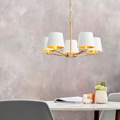 Canford 5 Pendant Light Brushed Gold