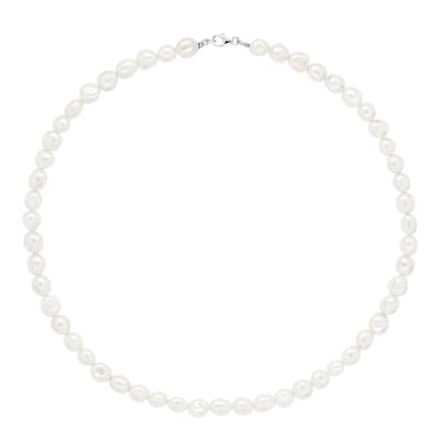 Natural White Pearl Necklace 6-7 mm