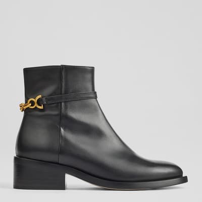 Black Leather Lola Ankle Boots 