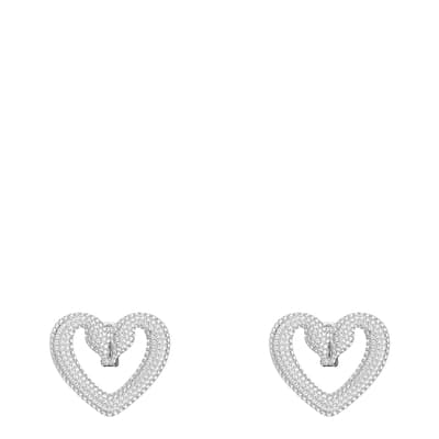 White Heart Una Stud Earrings
