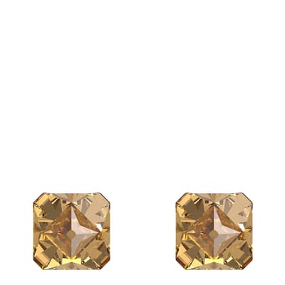 Yellow Pyramid Cut Ortyx Stud Earrings