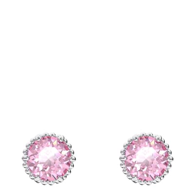 Pink October Birthstone Stud Earrings