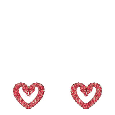 Red Extra Small Heart Una Stud Earrings