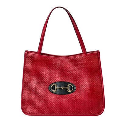 Gucci Horsebit 1955 Small GG Supreme Red Shoulder Bag