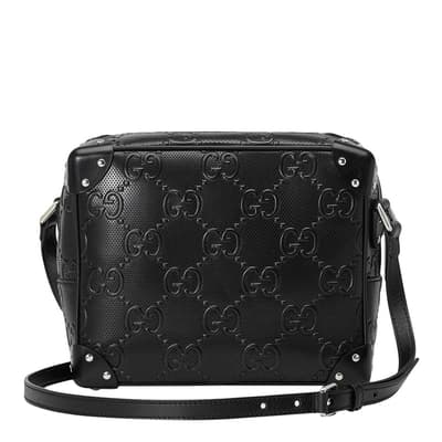 Gucci Black GG Embossed Shoulder Bag 