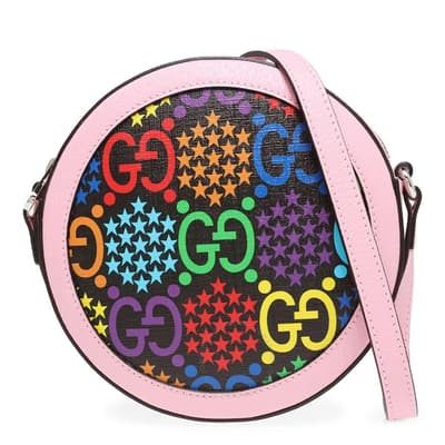 Gucci Round GG Psychedelic Supreme Canvas Pink Leather Cross-Body Bag