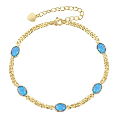 18K Gold Blue Opal Bracelet