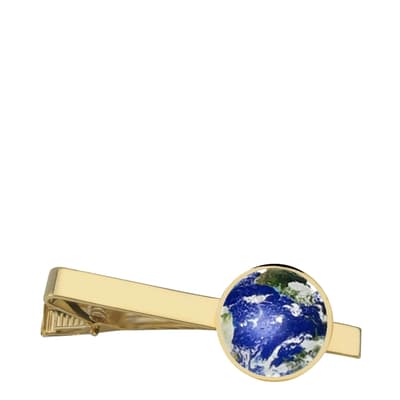 18K Gold Blue Globe Tie Bar
