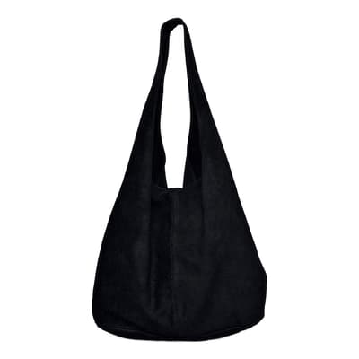 Black Italian Leather Hobo Bag