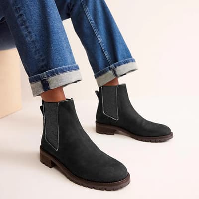 Black Freya Leather Boot