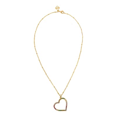 18K Gold Plated Rainbow Heart Necklace